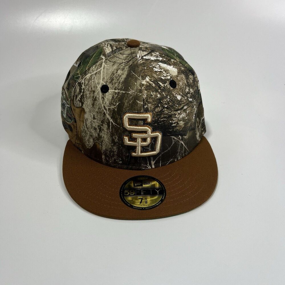 New Era 59Fifty San Diego Padres Fitted Hat Real Tree Brown Visor 7 1/8